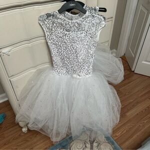 White sequin tutu snowflake party dress. Size 7/8